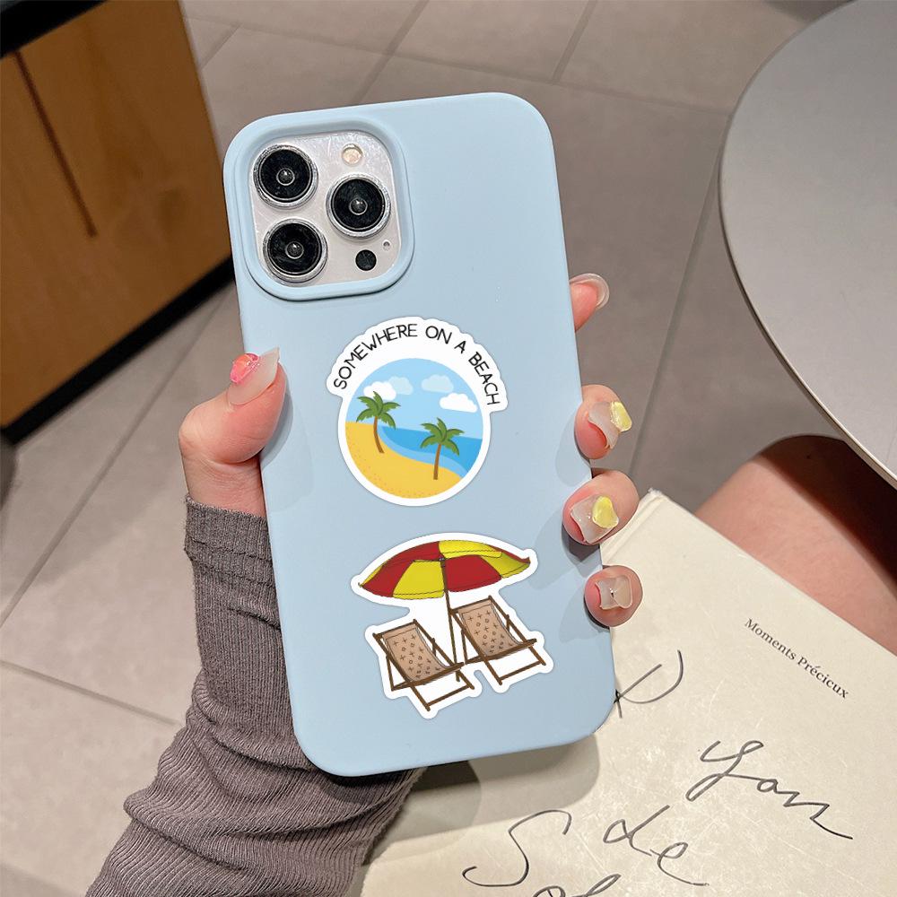 60-Piece Beach Surfing Graffiti Sticker Set for DIY Phone and Desk Decoration
