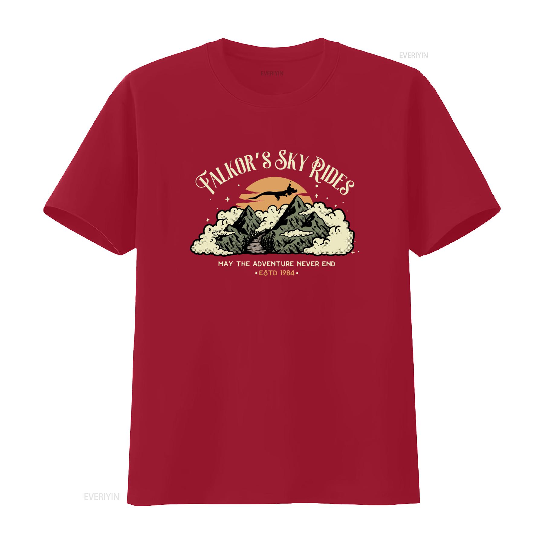

Falkors Sky Rides Adventure T Shirt 80s 90s Nostalgia Gen X Style ETD 1984 Design vintage Washed Stylish graphic streetwear S