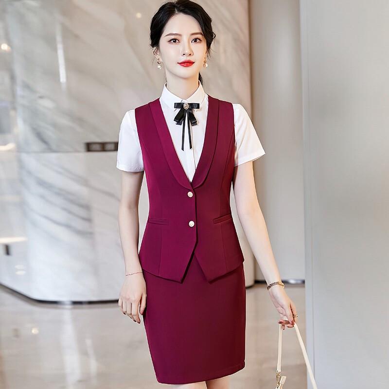 Tluoman Women's Formal Vest & Skirt Uniform Set