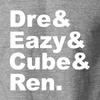 DRE EAZY CUBE REN T-Shirt West Coast 1990s Old School Cali Hip Hop Rap Tee