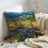Cushion Cover  Linen  SkinFriendly Soft Decorative Case for Sofa Home Decor Landscape painting style Pillow cover