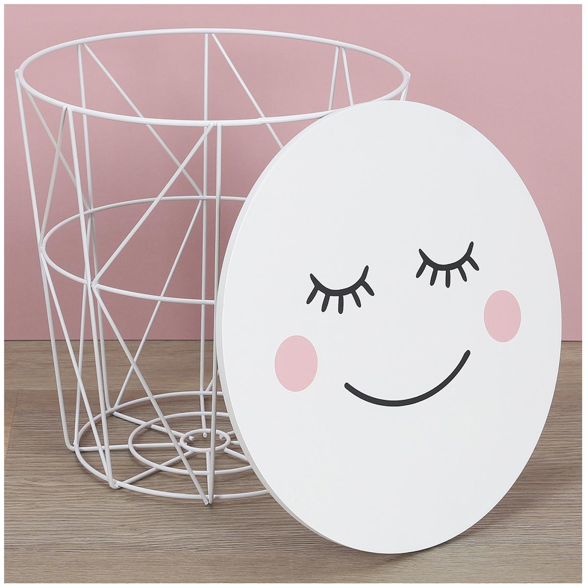 

Les Trésors De Lily [A2263] - Каркасный ящик из дерева и металла Diva - Sleeping Eyes бело-розовый - 30x30x30 см