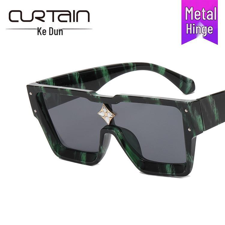 2022 Rhinestone Trend Large Frame Women's One-Piece Sunglasses