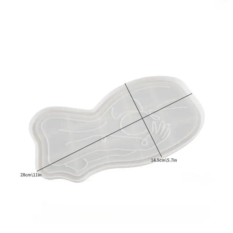 

Handmade DIY Ceramic Resin Mold Aromatherapy Candle Tray Mold Cement Gypsum Body Line Storage Decoration Mold Home Furnishings