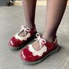 Nya läderskor för flickor Rosett Flickor Princess Skor Mjuk sula Singelskor Dance Performance Skor