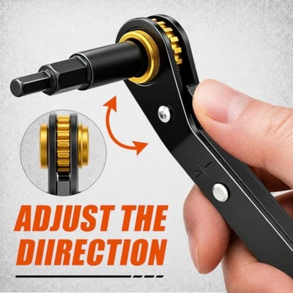 4-in-1 Quad-Size Ratchet Wrench for HVAC Valves  Air Conditioning Maintenance