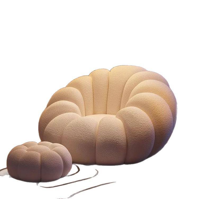 Pumpkin Style Lazy Sofa Chair for Small Spaces - Ideal for Bedroom, Living Room, or Balcony