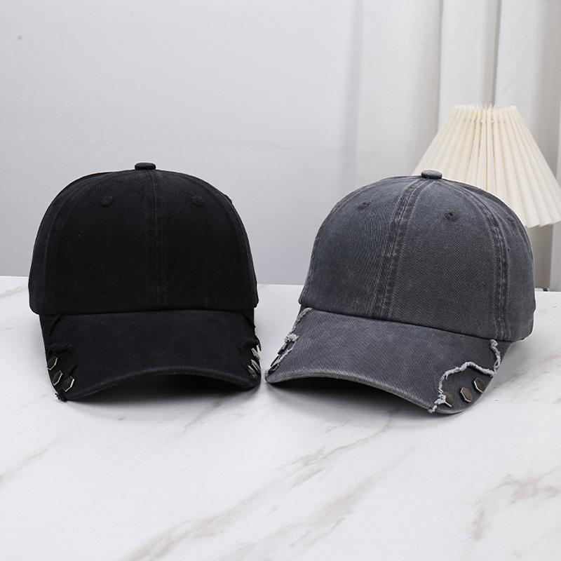 New Korean Retro Punk Rivet Versatile Fashionable Baseball Cap Spring Summer Adult Outdoor Leisure Sun Protection Duckbill Caps