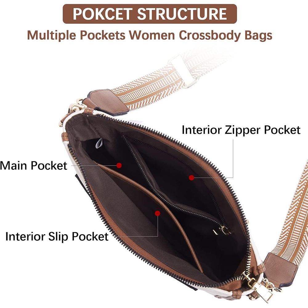 Crossbody Bags for Women Trendy Vegan Leather Hobo Handbags Fashion Shoulder Purse with Adjustable Guitar Strap
