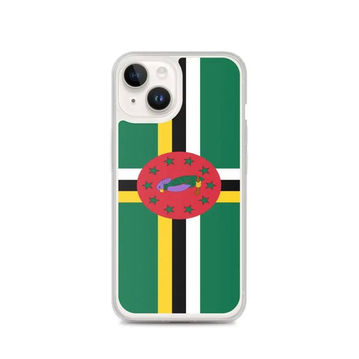 Coque iPhone - Drapeau de la Dominique - iPhone 14 - Sopa de silicona - Diseño fin et léger