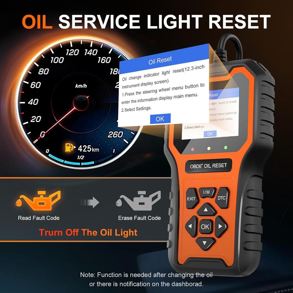 OBD2 Scanner, Professional Code Reader For Check Engine Light/Oil Light Reset, Enhanced OBDII Scan Tool, Fast And Accurate Fault Diagnostic Scan Tool