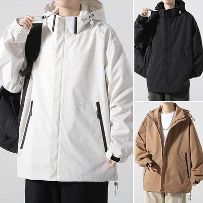 Jackets Men's Spring and Autumn Trendy Brand Top Clothes Hooded Versatile Men's Waterproof Jackets Men's Clothes