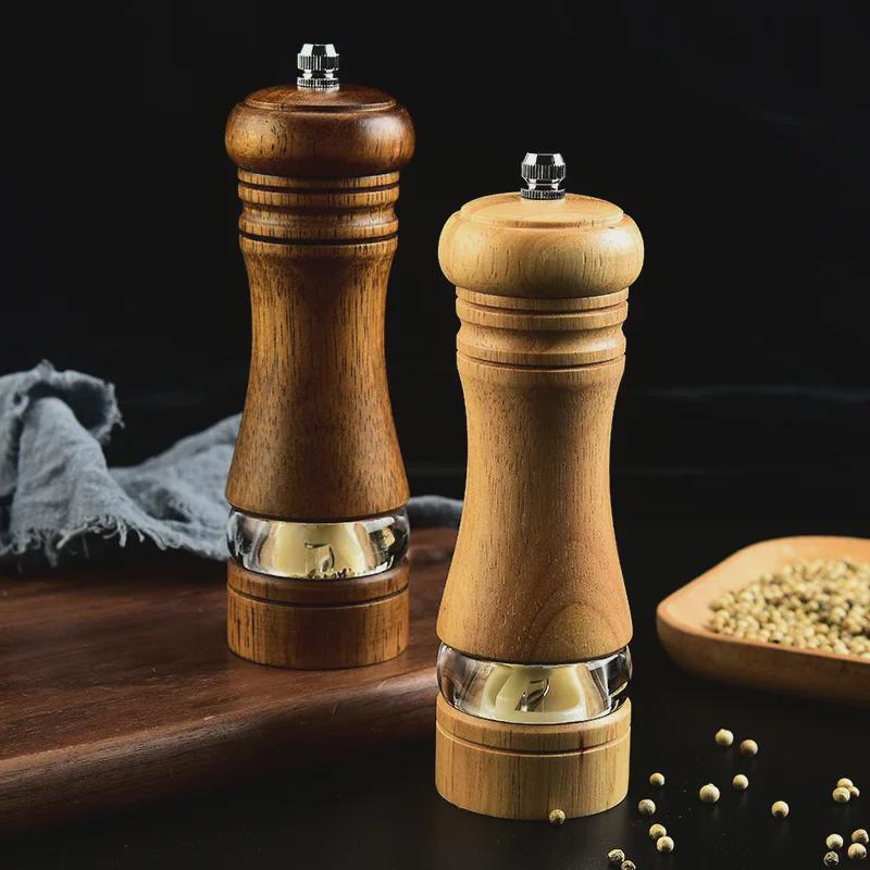 Wooden Manual Pepper Grinder Spice Mill