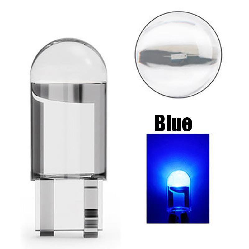 10PCS Car LED COB Bulb T10 W5W Signal Light 12V 7500K White Auto Interior Dome Reading License Plate Lamps Wedge Side Bulbs