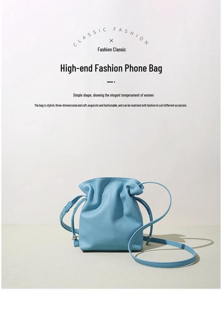 Koreanische Leder-Kordelzug-Wolken-Umhängetasche - Vielseitige Tasche für Damen, Handy & Pendler