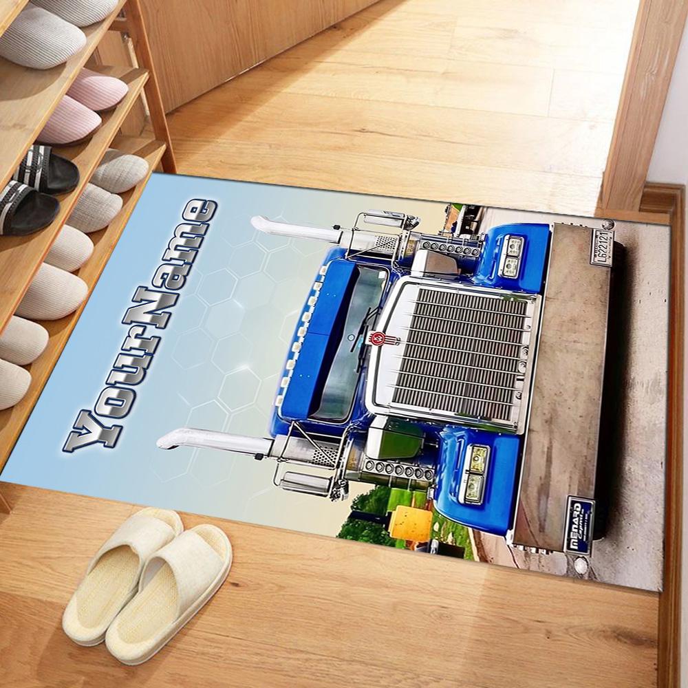Kw Heavy Trucks Customizable Name Area Rug Suitable for Foyer Outdoor Decorate room Study room Anti-slip Rug Office home decor