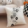 KKitty leopard print snowflakes Cushion Cover Throw Pillow Cover Hidden Button Durable Polyester Chair Cushion