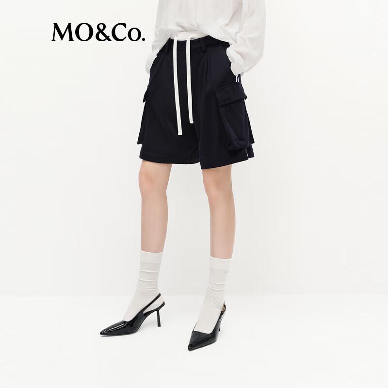 MO&Co. Women's High-Waist Color Block Sporty Utility Shorts