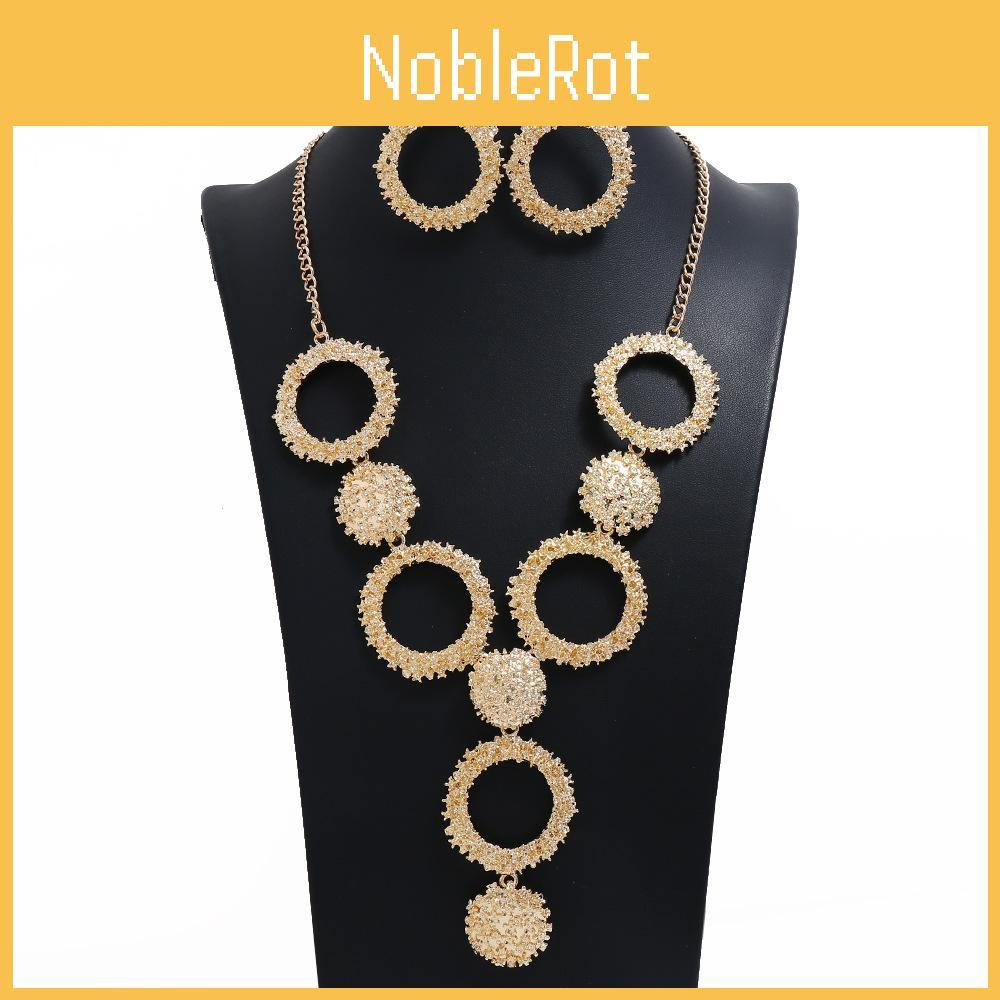 Retro Alloy Necklace Jewelry Set With Gold Plated Finish For Art Fashion Enthusiasts