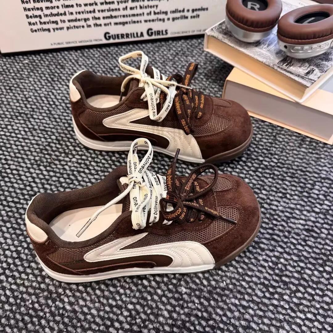 Dexun shoes autumn new super fire sports casual flat baseplate shoes 35 коричневый