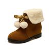 New Winter Women's Shoes Sweet Fur Ankle Boots Female Padded Comfortable Warm Cotton Shoes Flat Bottom Casual Lace Up Botines
