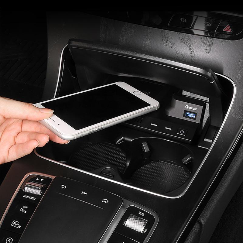 QI Car Wireless Charger For Mercedes Benz GLC C180 C200 C260 C Class W205 Accessories Fast Charge Phone Holder Charging