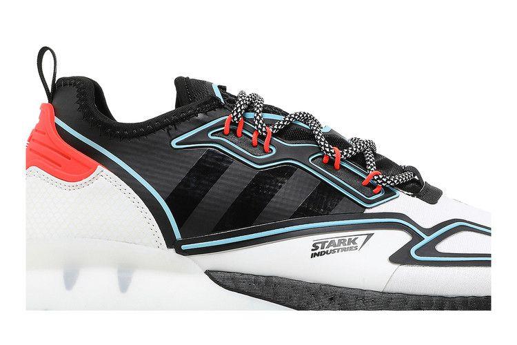 Men's Sneakers adidas ZX 2K Boost Marvel Iron Man Stark Industries White/Core Black/Bright Cyan
