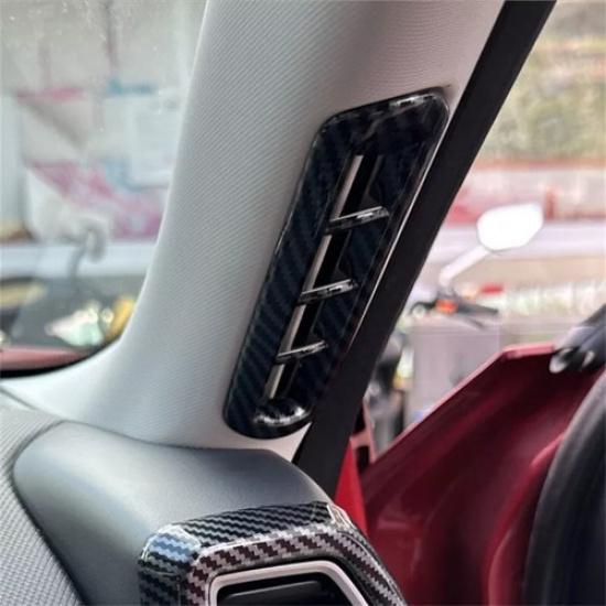Carbon Fiber Front Upper Air Outlet Cover Trim For Ford Bronco Sport 2024 2025