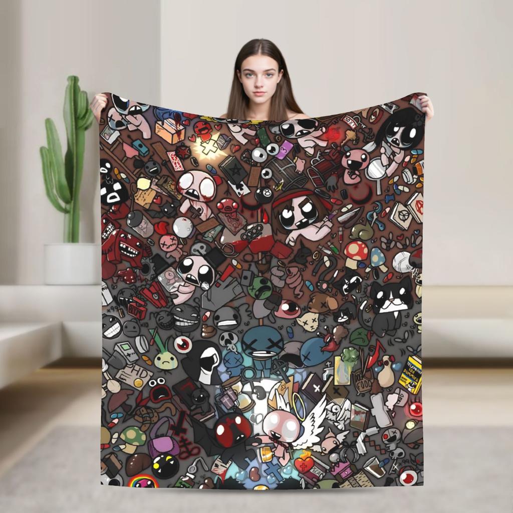 Soft Blanket Airplane Travel The Binding Of Isaac Throw Blanket  Flannel Bedspread For Couch Chair Print Sofa Bed Cover