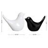 Creative White and Black Glossy Ceramic Birds Figurines Home Decorations Accessories Party (Pack of 6, Black & White)