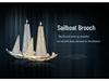 Men's Smooth Sailing Sailboat Zircon Brooch: Elegant Suit Jacket Pin Accessory