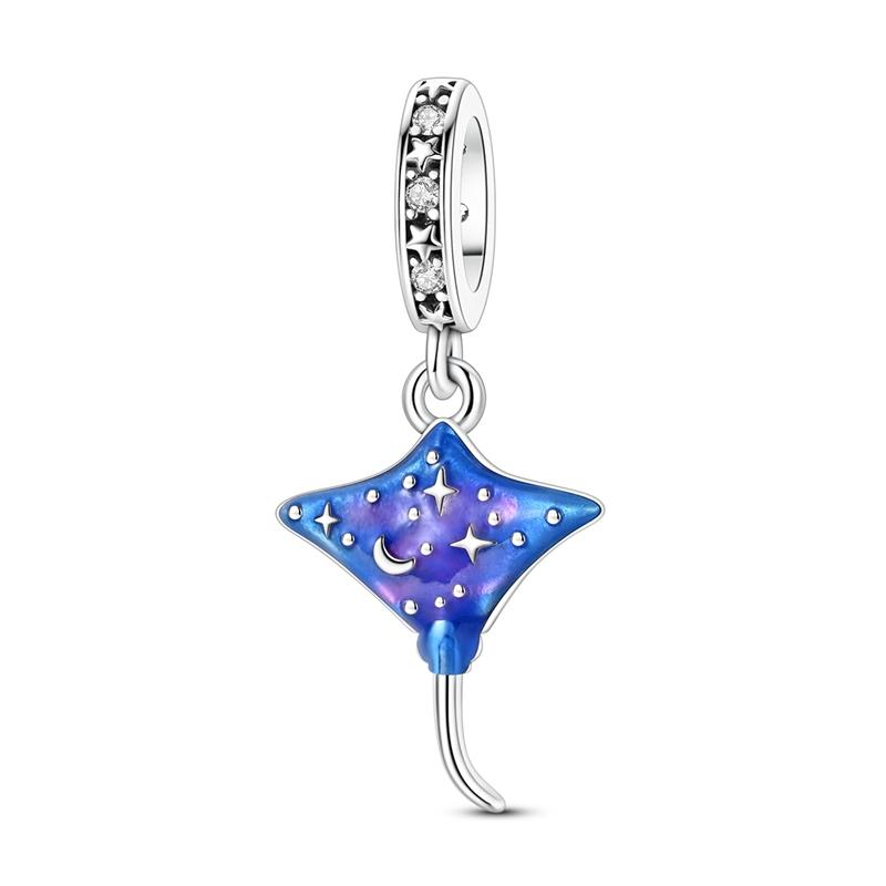 Summer Series Original 925 Sterling Silver Charms Bead Blue Marine Life Pendant Fit Original Bracelet For Women Jewelry Gift