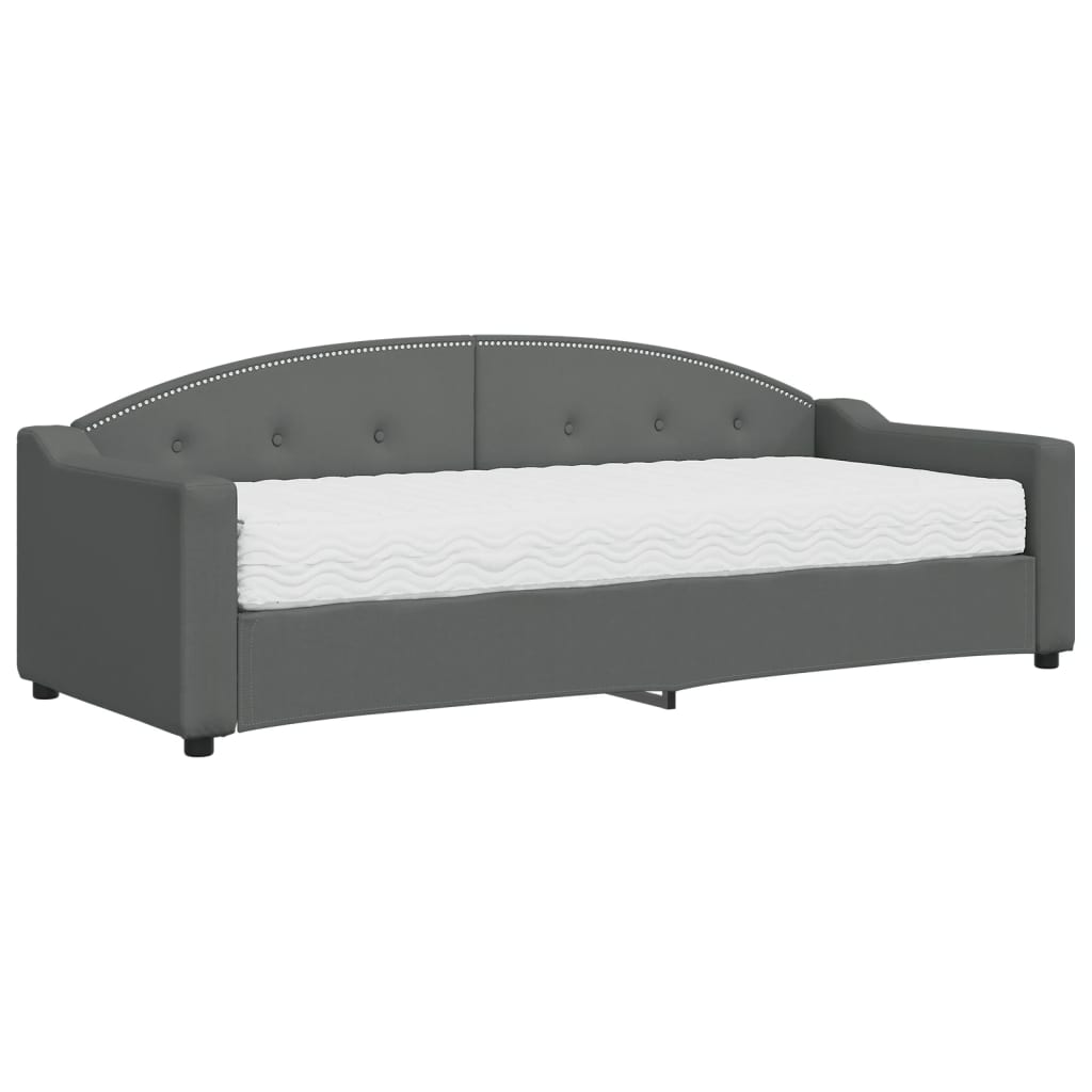 Vidaxl Sofa Z Materacem Do Spania, Ciemnoszara, 80X200 Cm, Tkanina