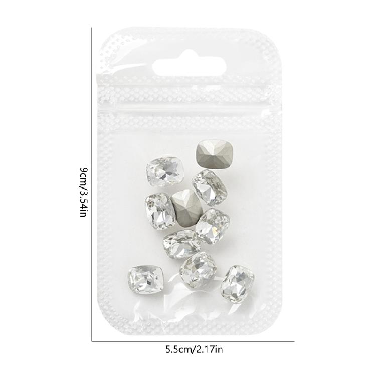 10x Irregular Shape Nail Charms Nail Rhinestones Clear Nail Crystal Gems Charms