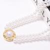 French retro light luxury elegant fashion banquet imitation pearl simple women's necklace earrings women's suit