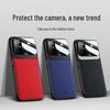 OnePlus 6/7/8/9 Pro/Nord 2 Business Leather Texture Metal Protective Case – Full Lens Coverage, Anti-Fall