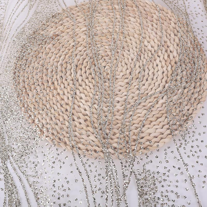 Water Ripple Powder-coated Sequined Fabric Mesh Glitter Fabric Used for DIY Wedding Wedding Dress Tablecloths Formal Dresses