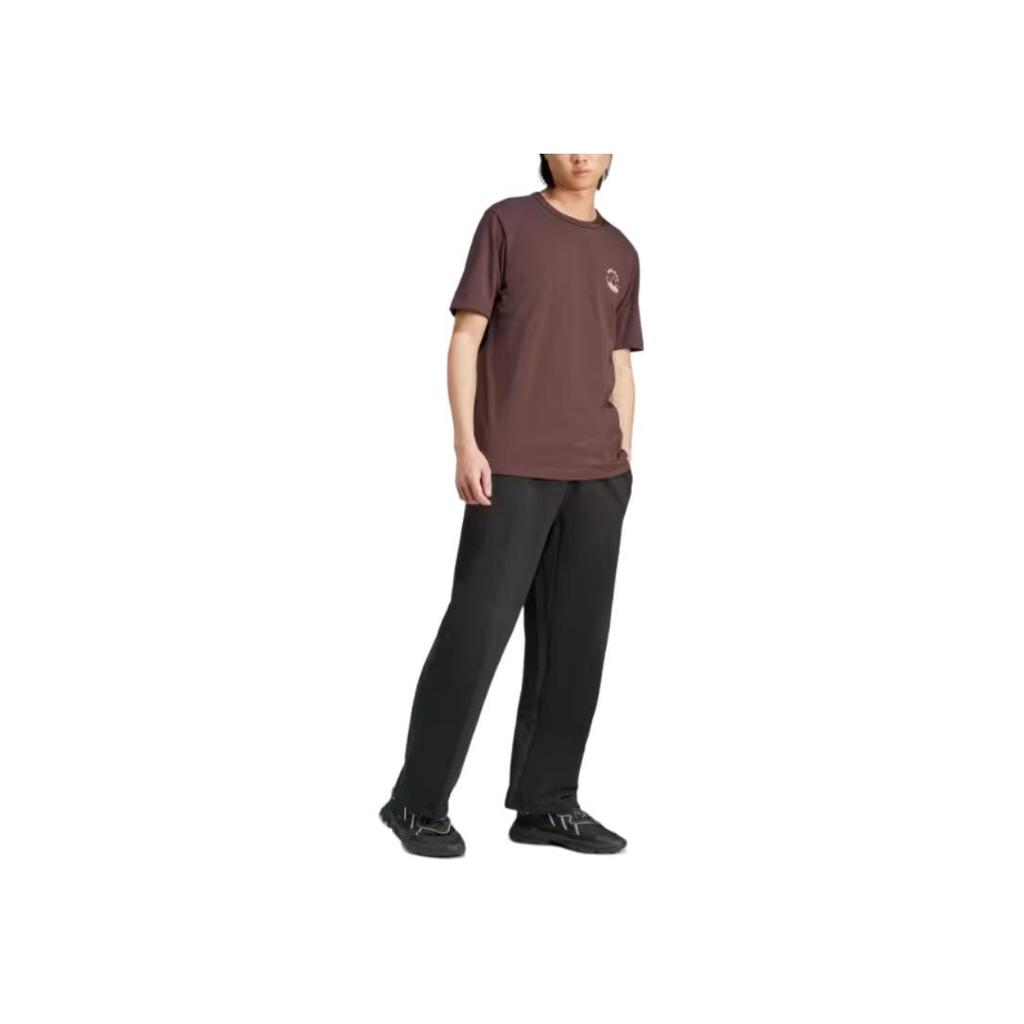 Adidas Originals Graphic Tee Outdoor Casual Crew Neck Short Sleeve T-Shirt Men Tops Shadow-Brown IX9610