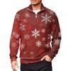Men's Loose Casual 1/4 Zip Sweatshirt Fashion Printed Long Sleeve Top With Pockets
