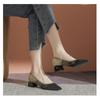 Scarpe Basse Donna Nuove Versatili Scarpe in Maglia Tacco Spesso Punta Appuntita Slip-on Rete Scarpe Leggere 40 Scarpe da Donna