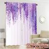 Modern Flat Printing Curtains Without Rod Wisteria Blooms Print Polyester Easy Install Outdoor Set Of 2 Made