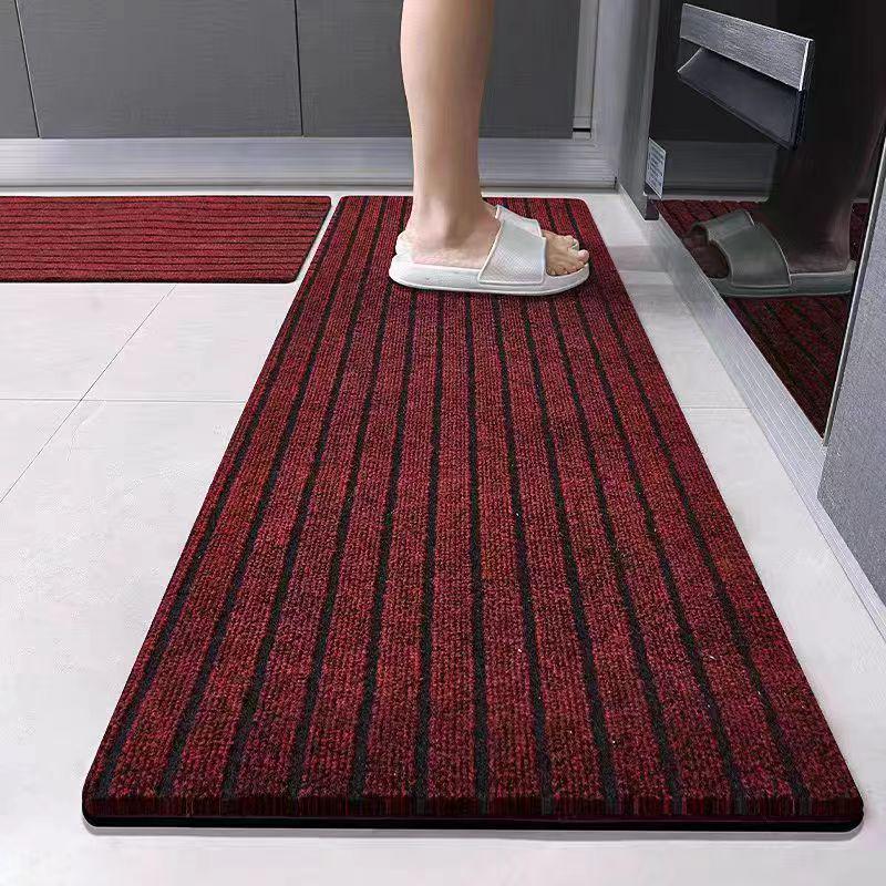 Large Anti-Slip Seven-Stripe TPE Doormat for Outdoor, Kitchen, Bathroom, or Commercial Use