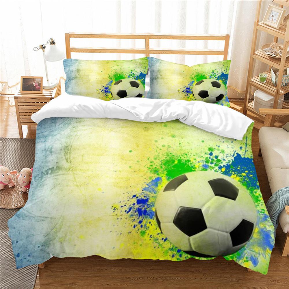 Bettbezug, Fußball-Bettbezug, Anzug, Frau, Mann, weiche Heimtextilien, Einzelbett, Doppelbett, coole Bettwäsche-Sets