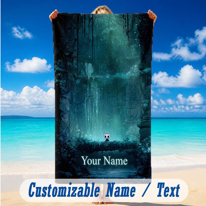 Beach Towel Custom Name Text, Quick Dry Large Towel For Beach HomeHollow Knight