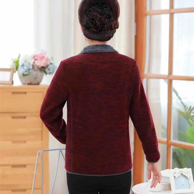 Women Stand-collar Polar Fleece Jacket Thick Velvet Casual Plus Size Warm Outwear Tops Female Zipper Sweatshirts