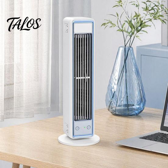 Talos Wall Mount Desktop Fan, 3 Speed Bladeless Tower Fan with Digital Display, Quiet Personal Cooling for Bedroom Office Home