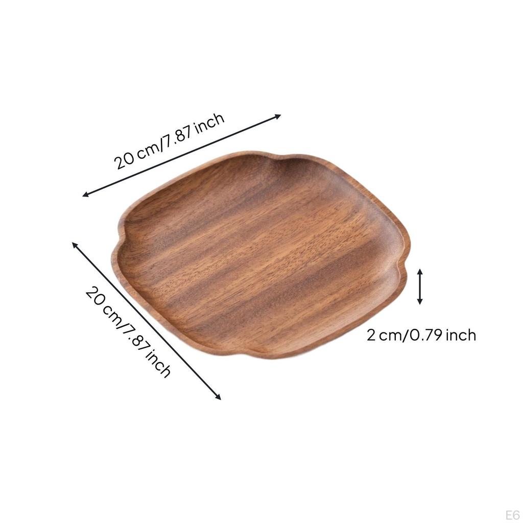 Bandeja de Madera de Nogal Tallada Decorativa para Mesa de Café Plato Corazón