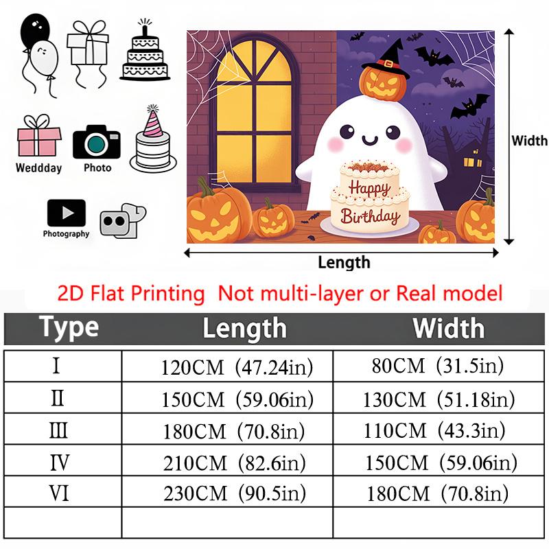 Party Backdrop Halloween Flat Cute Pumpkin Hanging Event Backdrop Decoration Birthday Party Decor