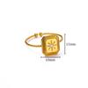 Irregular Geometric Glossy Stainless Steel Open Rings For Women Minimalist Gold Adjustable Wedding Ring Female Jewelry