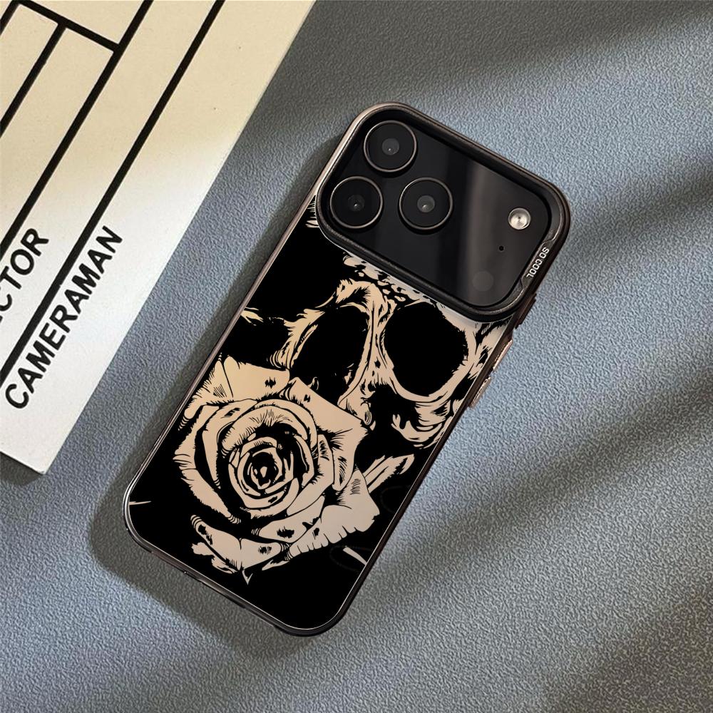 Cool Skull Phone Case For iPhone 17 16 15 14 13 12 11 Pro Max Air Matte Laser Aurora Shockproof Funda